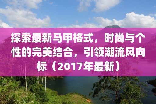 探索最新马甲格式，时尚与个性的完美结合，引领潮流风向标（2017年最新）