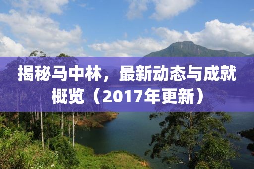 揭秘马中林，最新动态与成就概览（2017年更新）