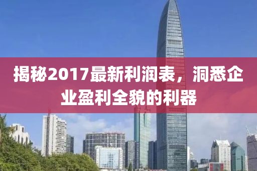 揭秘2017最新利润表，洞悉企业盈利全貌的利器