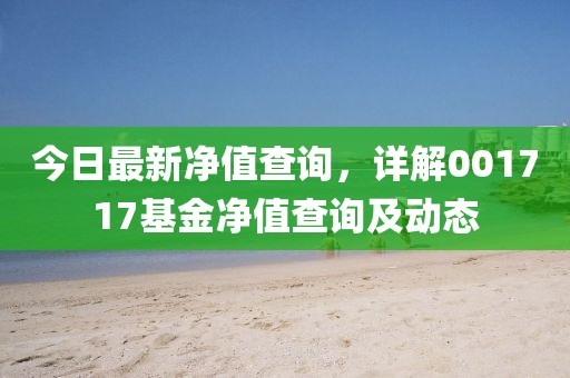 今日最新净值查询，详解001717基金净值查询及动态