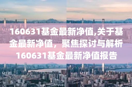 160631基金最新净值,关于基金最新净值，聚焦探讨与解析160631基金最新净值报告