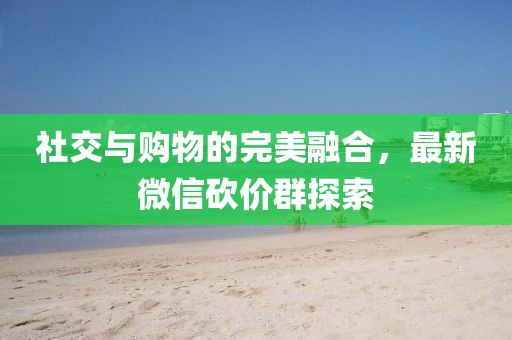 社交与购物的完美融合，最新微信砍价群探索