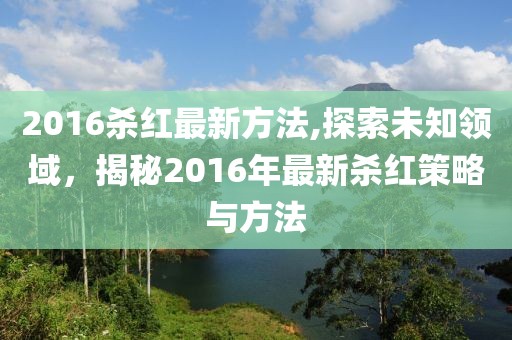 2016杀红最新方法,探索未知领域，揭秘2016年最新杀红策略与方法