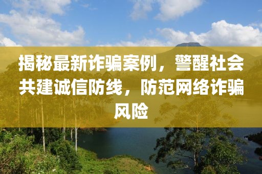 揭秘最新诈骗案例，警醒社会共建诚信防线，防范网络诈骗风险